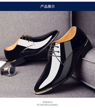 Load image into Gallery viewer, 2019 Newly Men's Quality Patent Leather Shoes White Wedding Shoes Size 38-48 Black Leather Soft Man Dress Shoes