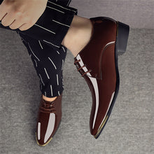 Load image into Gallery viewer, 2019 Newly Men's Quality Patent Leather Shoes White Wedding Shoes Size 38-48 Black Leather Soft Man Dress Shoes