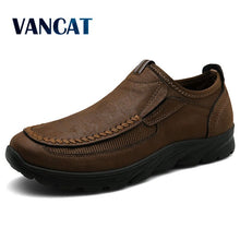 Load image into Gallery viewer, 2019 Brand Spring Autumn Leather Mens Casual Shoes Outdoor Sneakers Men Loafers Ultralight Breathable Men's Shoes Plus Size 47