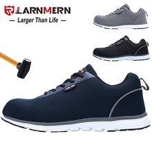 Load image into Gallery viewer, LARNMERN Lightweight Breathable Men Safety Shoes Steel Toe Work Shoes For Men Anti-smashing Construction Sneaker With Reflective