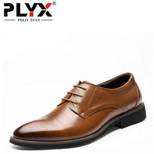 Load image into Gallery viewer, PHLIY XUAN 2019 Man Flat Classic Men Dress Shoes Genuine Leather Wingtip Carved Italian Formal Oxford Plus Size 38-48 For Winter
