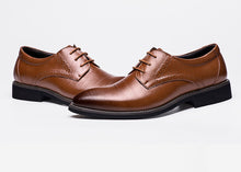 Load image into Gallery viewer, PHLIY XUAN 2019 Man Flat Classic Men Dress Shoes Genuine Leather Wingtip Carved Italian Formal Oxford Plus Size 38-48 For Winter